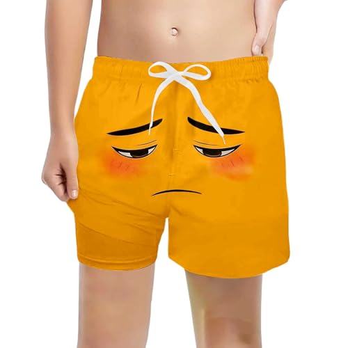 Short de bain garçon motif dessin animé taille élastique 6-14 ans