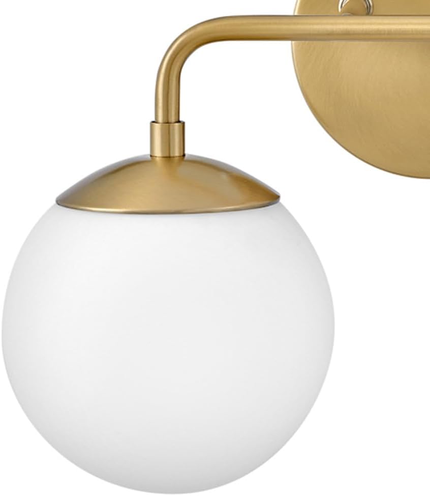 Lark Julep Two-Light Bath Vanity Fixture, Art Deco Globes, Modern Style, Lacquered Brass