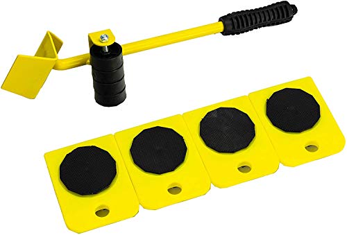 Moving Device Portable Heavy Lifting Device Furniture Moving Device Mover Transport Set Moving System/Lifting Tool, Heavy Lifting and Gliding Lever (Yellow)