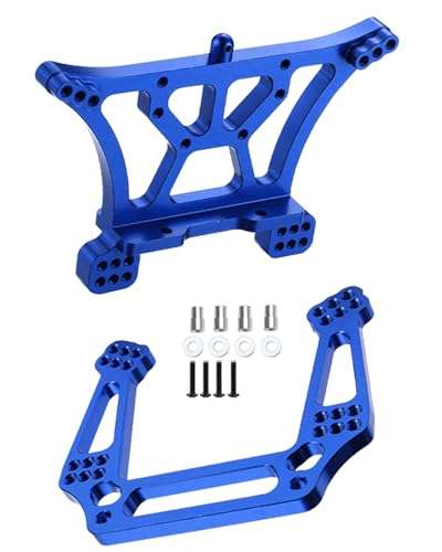 RCarmumb RC Upgrade Parts for 1/10 Slash VXL, Rustler, Bandit, Stampede 2WD - 2PCS Alloy Front Rear Shock Tower Set, Replace 2530, Navy Blue