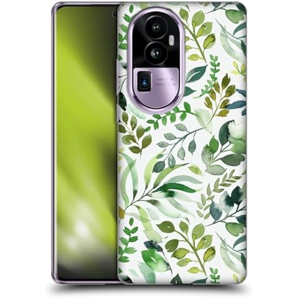 Head Case Designs Oficjalnie Licencjonowany Ninola Akwarela Zielone Liscie Wzory Botaniczne Soft Gel Case Etui Kompatybilny z Oppo Reno10 Pro+