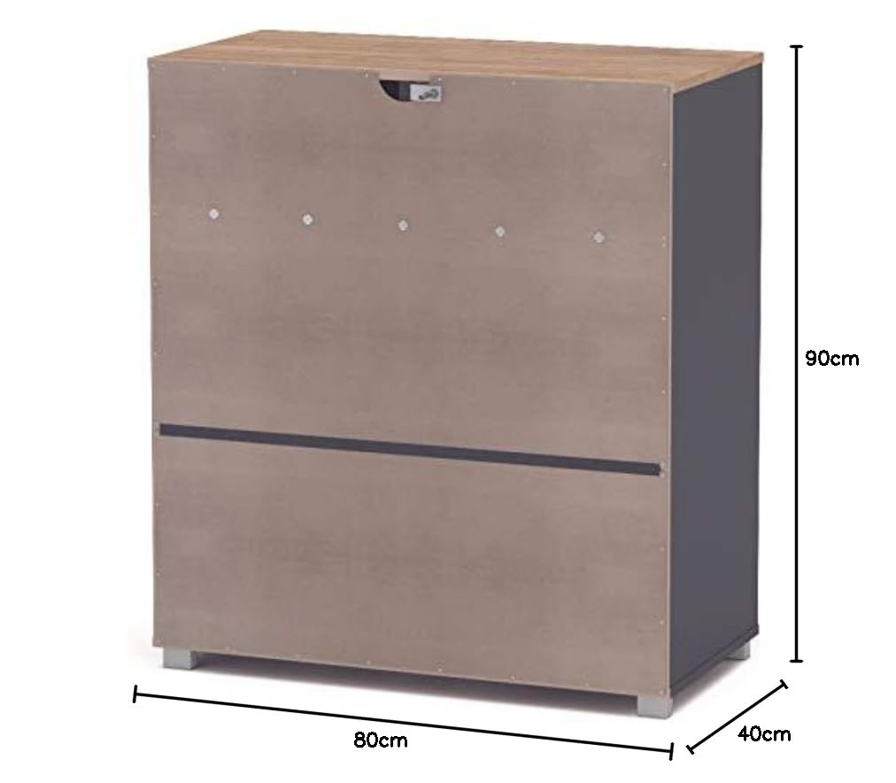 SZ Suarez Buffet Bajo Cocina Asfeld Gris Grafito 2 Puertas 2 Cajones Almacenaje Mueble Auxiliar 90x80x40 cm