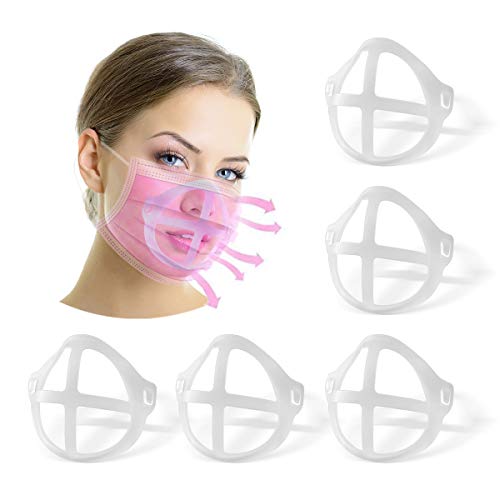 3D Mask Bracket | Face Mask Inner Support Frame | Lipstick Saver | Breathing Support Face Mask Accessories (5pcs) (LARGE-Adults)