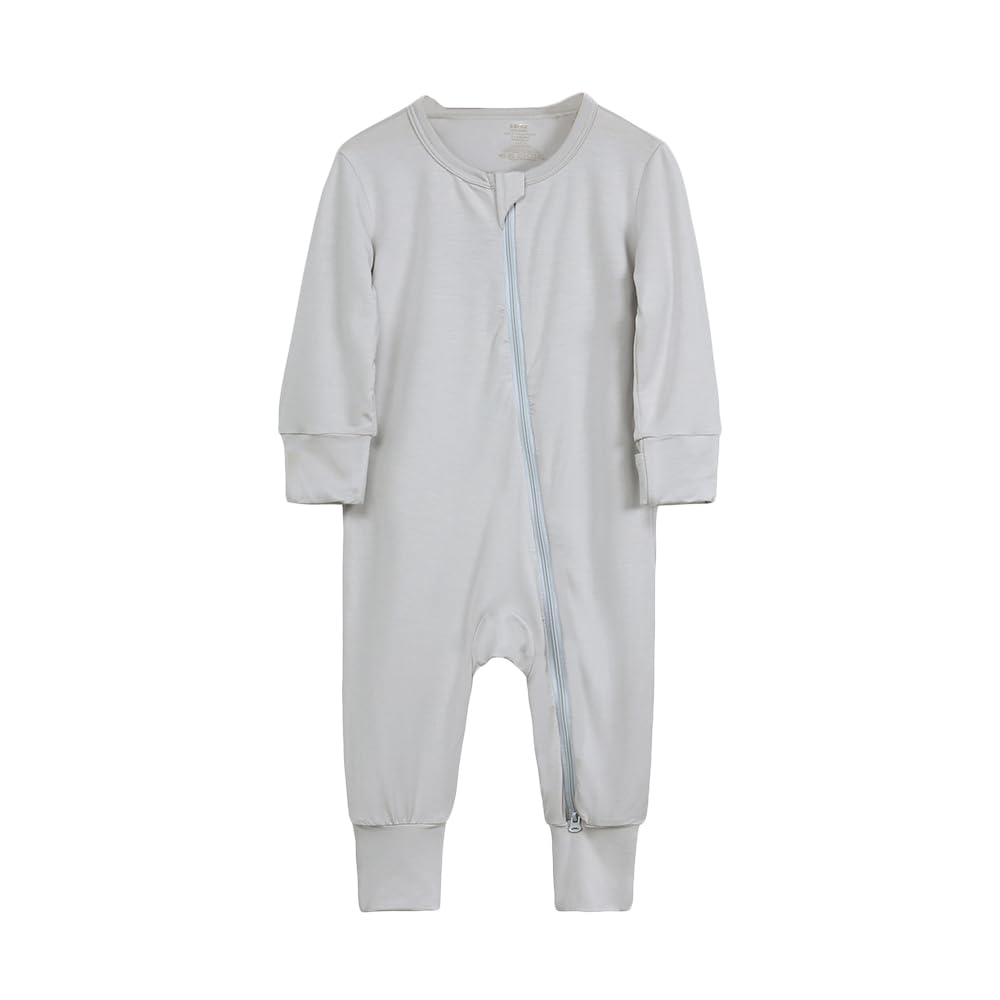 NCTCITY Baby Strampler Mit Fuß - Bambus Rayon Overall 0-24 Monate Mit 2-Wege-Reißverschluss