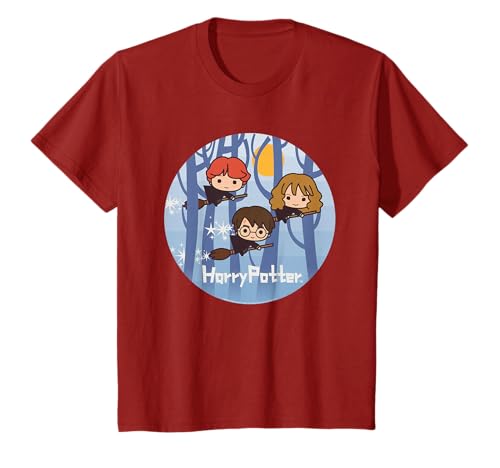 Harry Potter Chibi Trio Flying On Broomsticks T-Shirt