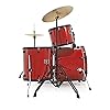 Red Acoustic Drum Kit BDK1 by Gear4music Full Size Complete Starter Drum Set with Stool and Sticks #3