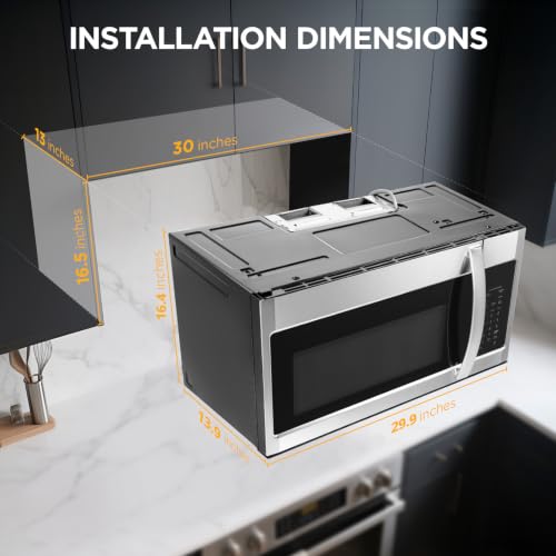 Image of BLACK+DECKER Over-the-Range Microwave Oven with Air Fryer, 1.5 Cu.Ft, 900W