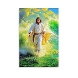 DHBANEIOK Jesus - Religion Wandbilder Leinwand Bilder Wandkunst Poster Set Kunstdrucke Auf Wandbild Dekoration Für Wohnzimmer Schlafzimmer Flur Wand 16x24inch(40x60cm)