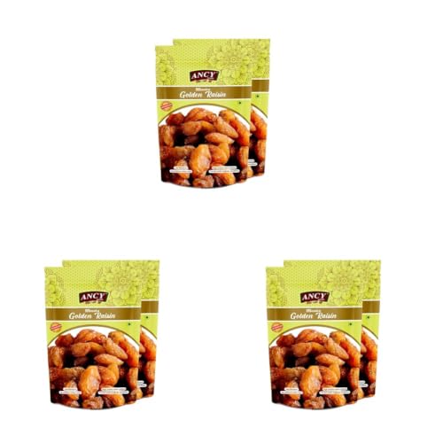 Image of Ancy Munakka 500 Grams (250 Grams X 2) - Golden Raisins | Abjosh Munakka | Boost Immunity & Vitality | Sweet Fruity Taste and Soft Chewy Texture | Healthy Snack for Kids and Office Workers (Pack of 3)
