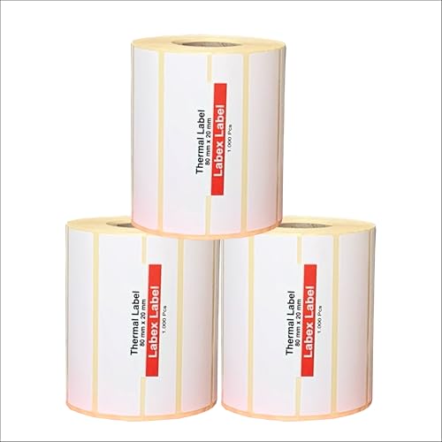 Étiquettes d'expédition autocollantes 80x20 mm au format de 3 roules thermiques durables