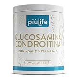 Glucosamina Condroitina Msm 730mg per Compressa PiùLife, Integratore Articolazioni e Cartilagine ginocchio, Complex Condroitina Glucosamina Alto Dosaggio con Vitamina C per il Collagene