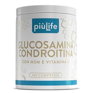 Glucosamina Condroitina Msm 730mg per Compressa PiùLife, Integratore Articolazioni e Cartilagine ginocchio, Complex Condroitina Glucosamina Alto Dosaggio con Vitamina C per il Collagene