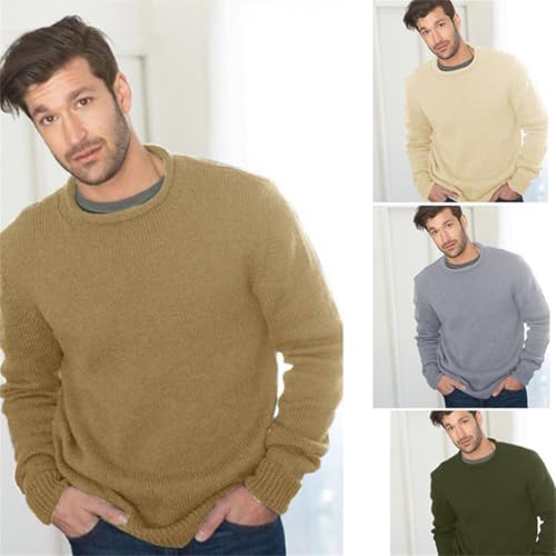 Men Dress Crewneck Sweater, Business Casual Men's Sweaters, Men's Casual Loose Knit Pullover Sweaters2