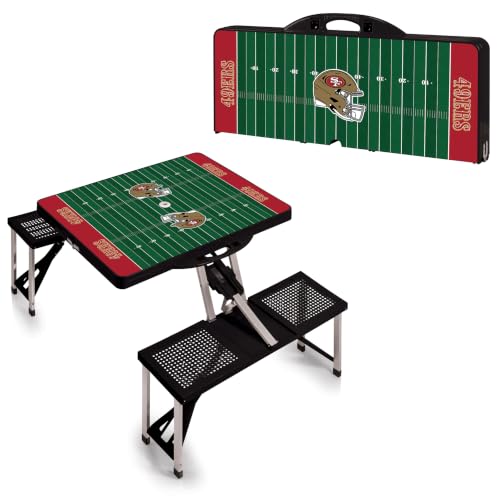 Image of Picnic TIME NFL Football Field Folding Picnic Table, Camping Table, Outdoor Table with Umbrella Hole