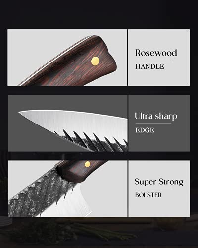 Tivoli Small Chef Knife With Full Tang Rosewood Handle And Gift Box For Family&Restaurant #TOP6