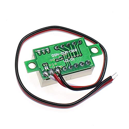 Image of (5 Pack) JacobsParts DC 0-30V 3-Wire Voltmeter 3-Digit LED Display Panel Volt Meter Digital Voltage Tester (Green)