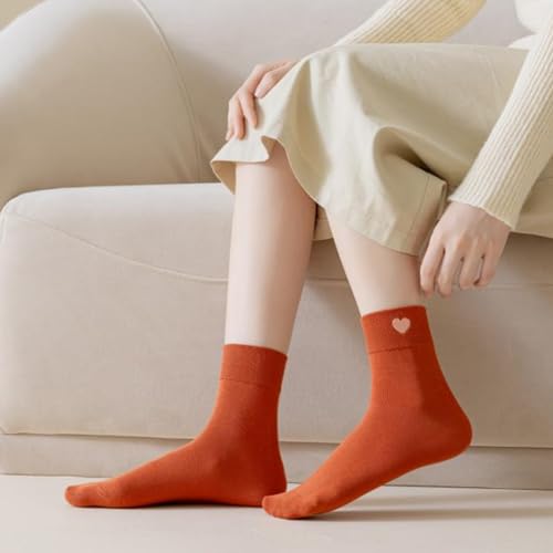 5 Pairs Cute Heart Ankle Socks,Soft Cotton Ankle Crew Socks Birthdays Christmas Gifts for Women Girls Socks3