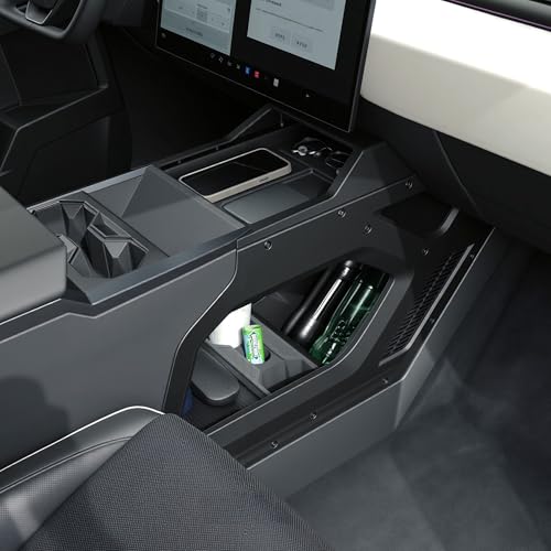 Fiaypoy Center Console Organizer Compatible with Tesla Cybertruck 2023–2025,Double-Layer Storage Tray,Interior Console Storage Solution(Black) by Fiaypoy - Image 6