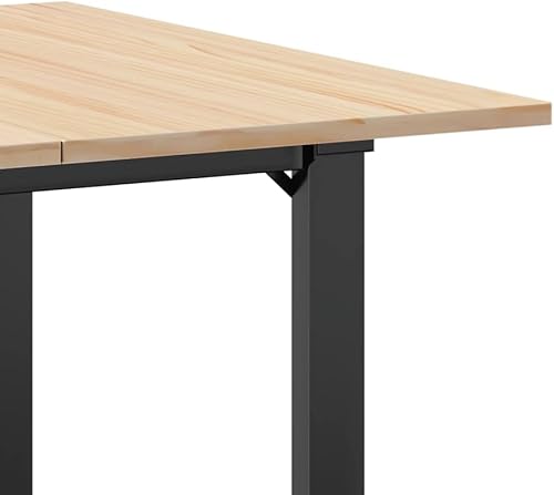 Miniatura 7 de Small Dining Table Counter Height 31.5x31.5x29.5 Inch Solid Wood Pine and Steel O-Frame Rustic Design for Kitchen Apartment Small Spaces