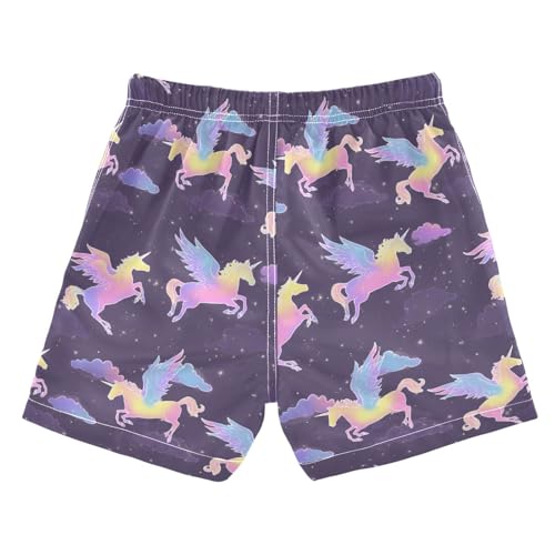 Boys Swim Trunks Quick Dry UPF 50+ Beach Board Shorts Kids Bathing Suits Swimsuit 2T Rainbow Unicorn2