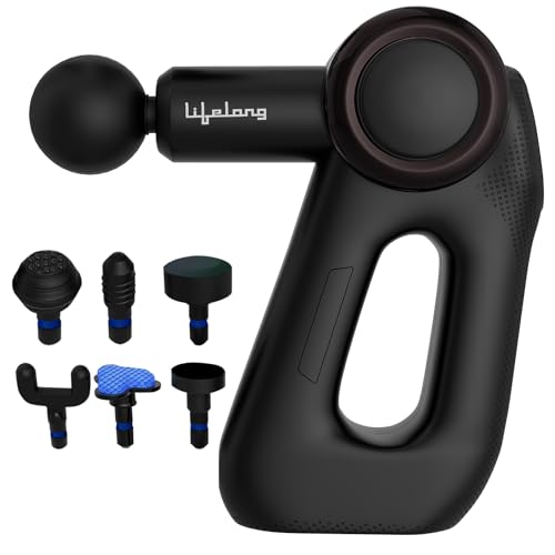 Image of Lifelong Wireless Gun Massager With Hot & Cold Heads|Deep Tissue Massage Gun|Percussion Muscle Massager For Full Body Pain Relief Of Neck|Shoulder|Back|Foot For Adults(Llgm81|1 Year Warranty|Black)