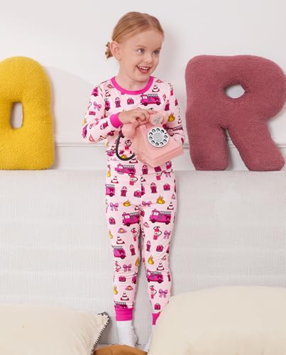 Bamboo Viscose Toddler Girls Kids Pajama Sets 12M-8Y Snug fit Long-Sleeve Softness Sleepwear Pjs 2pcs Jammies4