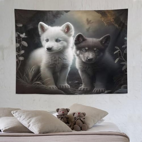 Tenture murale chien avec impression 3D grande taille 150x200cm pour décoration maison