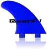 DORSAL Surfboard Fins Longboard Twin 2 or Quad Front Set FCS Compatible Blue Medium Polycarbonate