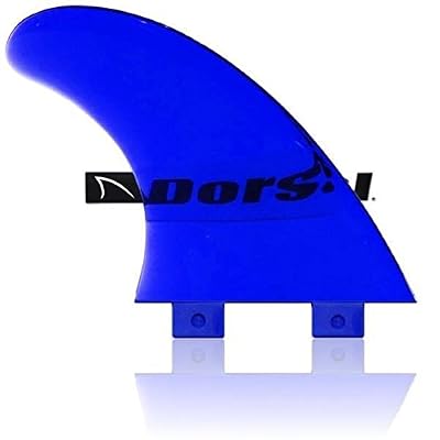 DORSAL Surfboard Fins Longboard Twin 2 or Quad Front Set FCS Compatible Blue Medium Polycarbonate