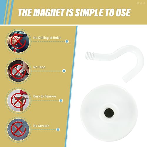 Neosmuk Magnetic Hooks,Heavy Duty Earth Magnets with Hook for Refrigerator, Extra Strong Cruise Hook for Hanging, Magnetic Hanger for Cabins, Grill (White, 6 Pack) - Thumbnail 6