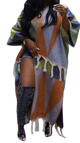 Recious Womens Sexy Batwing Sleeve Knitted Printed Tassel Bodycon Party Clubwear Dress Cardigan Sweaters2