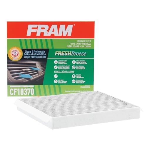 FRAM Fresh Breeze Cabin Air Filter Replacement for Car Passenger Compartment w/ Arm and Hammer Baking Soda, Easy Install, CF10370 for Select Ford Vehicles , white