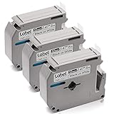 3-Pack Replacement M231 MK231 M-K231 1/2 Inch Black on White Tape Compatible with Brother P-Touch Labeler, 12mm (0.47 Inch) x 8m (26.2 Feet)