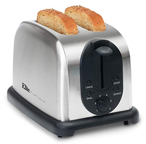 Elite Platinum ECT-200X Maxi-Matic 2-Slice Toaster, Brushed Stainless Steel