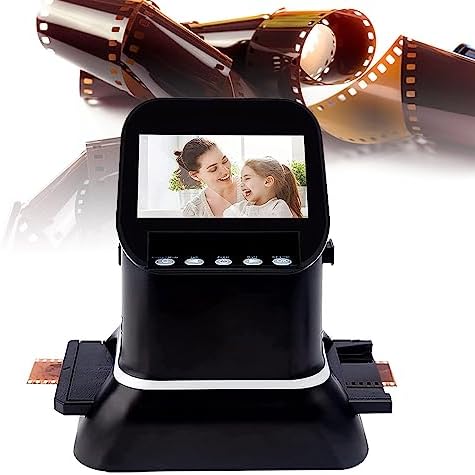 Escáner de Diapositivas de película, con Pantalla de 4,3», escáner de película de Alta resolución Convierte 35 mm, 135, 126, 127 Negativos y Diapositivas a JPEG Digital