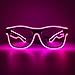 Produktbild NIWWIN LED Brille, Cyberpunk LED Brille, flexibler Draht Neon Brille,Flashing LED Sonnenbrille Kostüme für Cosplay, Bar, Club, Partybrille, Geschenk, Party Gadgets, EDM, Halloween (1, Rosa)