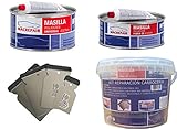  Masilla Poliester MacRepair (2 Kg Universal + 900 Gr Fibrada + Inoxidable, Kit Cubo)
