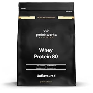 THE PROTEIN WORKS Whey Protéine 80 (Concentré) | 82% de protéines | Shake à faible teneur en sucre et à forte teneur en protéines | Nature | 500g