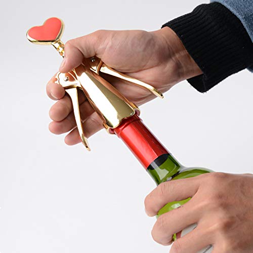 Obaly Wing Corkscrew Wine Opener Set Of 3 Pcs Wine Corkscrew Opener/Corkscrews Wine Openers With Foil Cutter And Wine Stopper (Gold) #TOP4