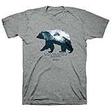 Kerusso Mountain Bear He Formed The Mountains and Created The Winds He Treads Upon The High Places of The Each The Lord is His Name Athletic Heather Grey Cotton Crew Neck T-Shirt, X-Large