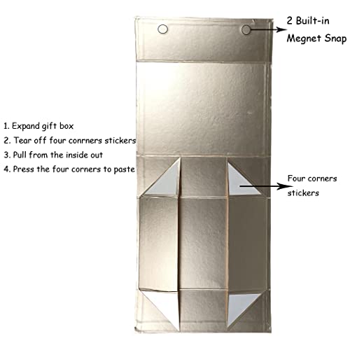 Luxury Magnetic Gift Box (28 X 20 X 9Cm) With Lid, Reusable Present Box Decorative Wrapping Gift Box For Presents, Wedding, Birthday, Anniversary,New Year (Gold) #TOP5