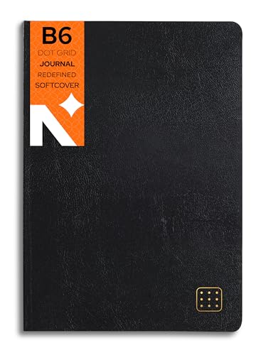 Image of NEORAH - B6 Dotgrid Notebook SOFT COVER |Organiser REFILL |Dotted notebook Journal | 110 GSM |160 pages (Size 17.5 cm x 12.5 cm)Planner Journaling Writing Note Taking Diary,Travellers Journal - BLACK