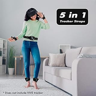 AMVR Tracker Belt+2 Wristband Straps+2 Palm Straps Full Body Tracking VR Bundle for HTC Vive Trackers 3.0/2.0 and PCVR SteamVR,Adjustable Hand/Foot Strap and Waist Belt Motion Capture(5-piece set)