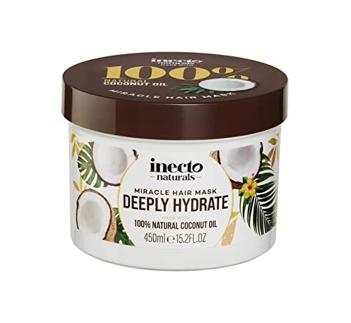 INECTO Deeply Hydrate Coconut Miracle Hair Mask 450ml, for Dry & Damaged Hair, Super Hydrating, Repair Treatment for Hair in Urgent Need of Rescue