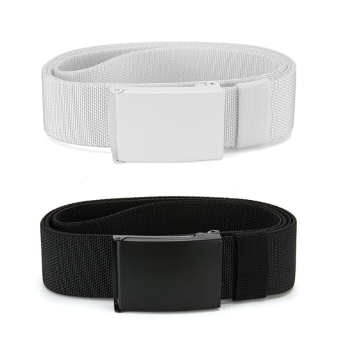 DOOPAI Canvas Web Belt with Stretch Flexibility, Elastic Belt Fit, Top Military Buckle - Adjustable, Cut to Fit3
