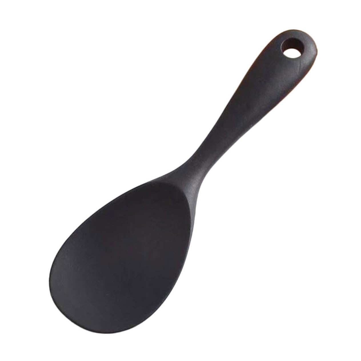 Silicone Rice Spoon, Non-Stick Black Kitchen Paddle