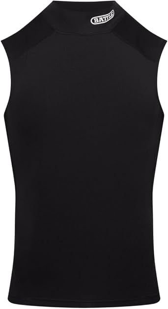 Battle Sports PRO Compression Sleeveless Mock Neck, Kids | Moisture-wicking fabric keeps you dry, Side mesh panels boost ventilation, 4-way stretch for full mobility and support
