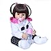 55Cm Manteau Blanc Cheveux Courts Cheveux Cadeau Cadeau Silicone Souple Poupée Vinyle Nouveau-Né Babydoll Flexible Deux Couleurs Cheveux Bébé,Brown Hair