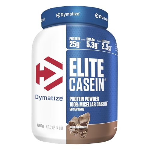Dymatize Elite Proteína de Caseína en Polvo Sabor Chocolate Intenso 1800g – Caseína de Liberación Lenta con BCAAs