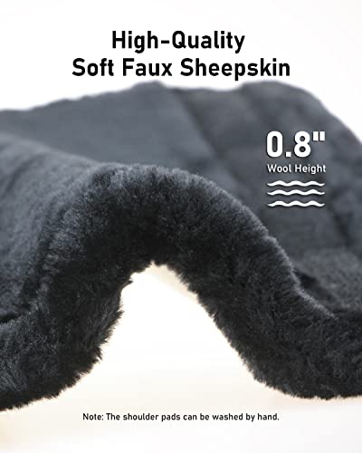 Belinous Faux Sheepskin Seat Belt Cover, Soft & Comfortable Seat Belt Shoulder Pad, Thick Car Seat Belt Cushion, Seat Belt Neck Protector For Kids Adults 2 Pack (Black) #TOP1